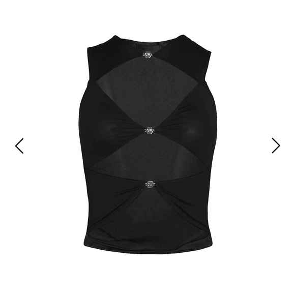 OW collection Chiara Black Cut Out Sleeveless Top size small - Picture 4 of 7